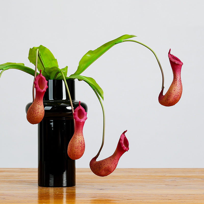 Artificial Pitcher Plant Vine, 30" Hanging Trailing Foliage, Realistic Plastic Greenery for Home Decor, Wedding Backdrops, Shelf Styling