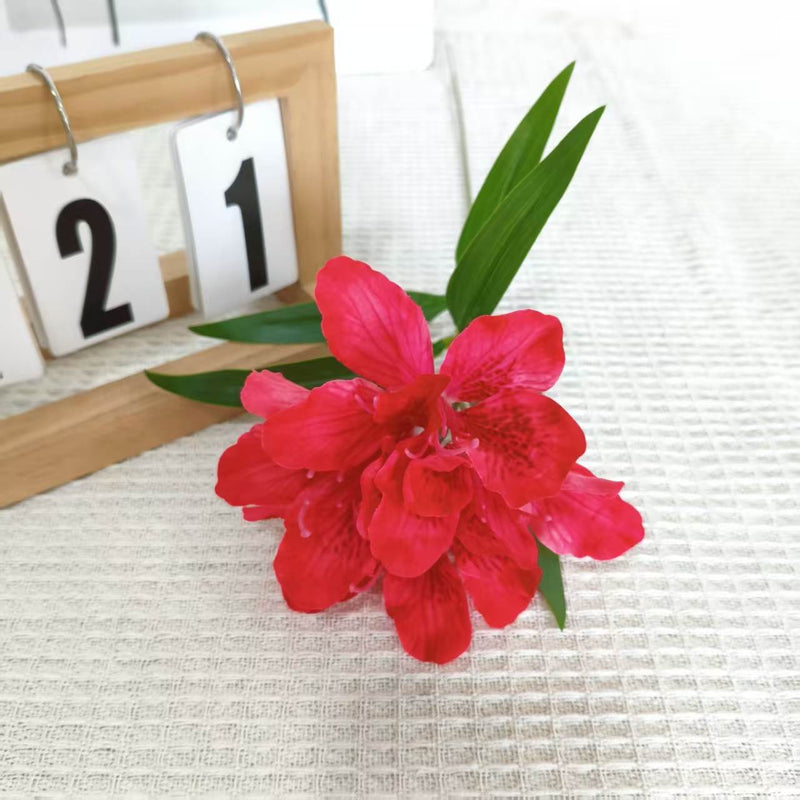 Artificial Azalea Bush with 3 Blooms, 27.5" Silk-like Faux Flowers for Wedding Centerpieces & Home Decor
