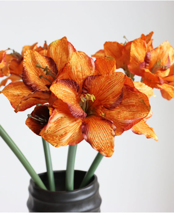 Venta al por mayor de arreglos florales de Amaryllis artificiales a granel de 21 "