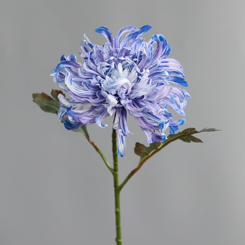 Artificial Peony Chrysanthemum Single Stem, Faux Silk Fabric Flower with Bendable Stem, Home Decor & Holiday Display