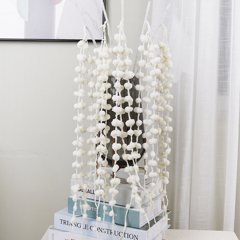 Artificial Hanging Lover's Tears Single Stem, Faux Trailing Berry Vine in Mixed Materials, Bendable Stem for Wedding & Home Decor
