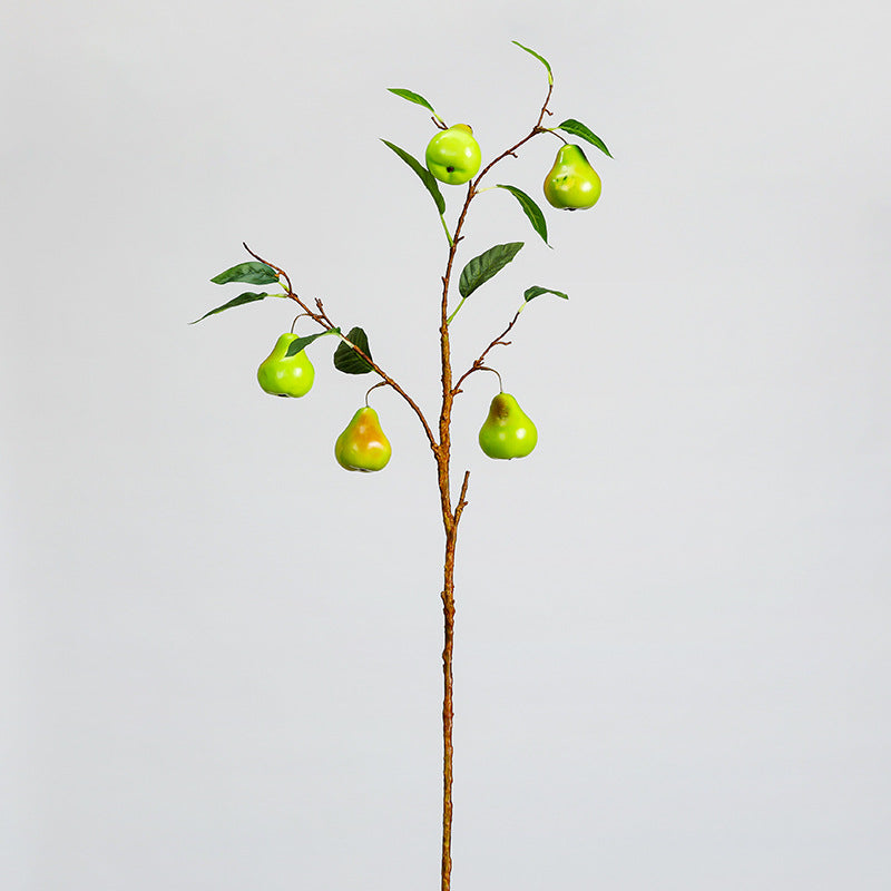 Artificial Pear Branch, Single Stem with 5 Faux Pears, 39" Tall Modern Home Decor for Vase Centerpiece, Wedding & Seasonal Styling