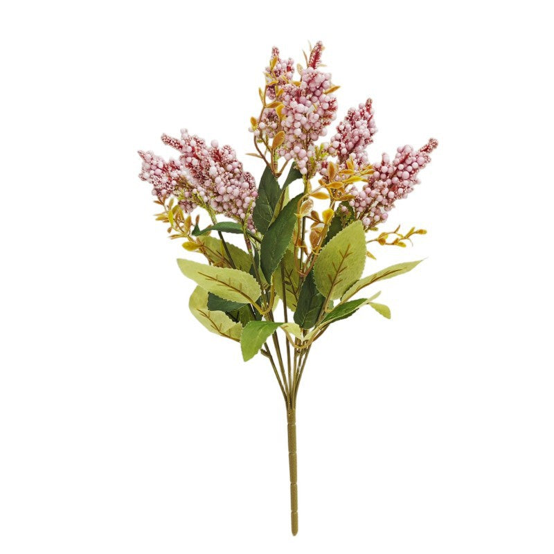 Artificial Wild Berry Bush with 7 Blooms, 16" Foam-Based Faux Florals for Home Decor, Wedding Centerpieces & Commercial Displays