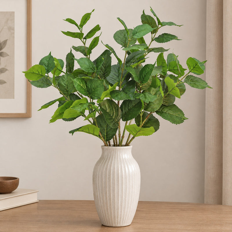 Artificial Eucalyptus Leaf Single Stem, 29.5 in Plastic Greenery for Vase Arrangements, Home Decor & Photo Props