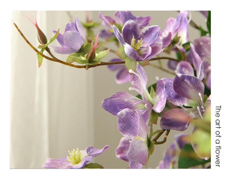 Artificial Jasmine Flower, Single Stem with 9 Blooms, 31" Tall, Silk-Like Fabric, Indoor Decor for Home, Weddings, and Events
