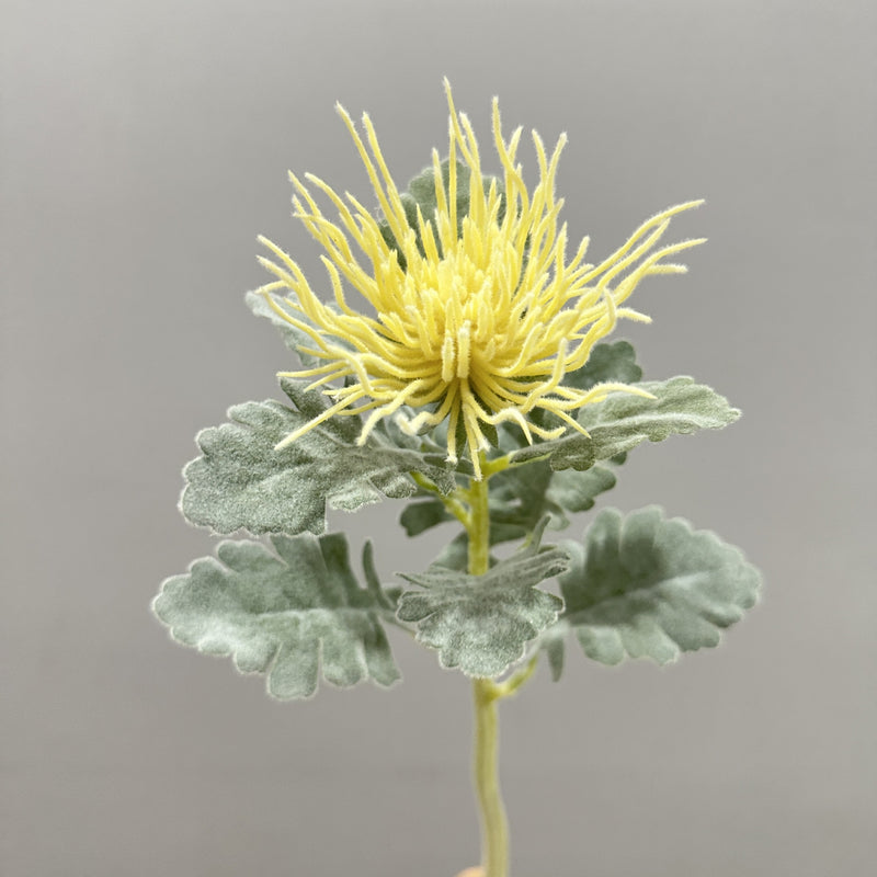 15" Artificial Eryngium Single Stem, Faux Sea Holly Flower with 3" Bloom, Realistic Silk-Like Fabric for Wedding Centerpieces, Home Decor