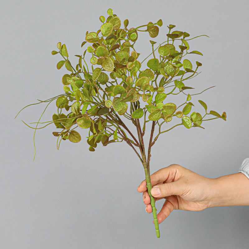 Artificial Eucalyptus & Dimple Grass Bush, Plastic Persian Grass Greenery Stem for Vases, Wall Décor & Home Styling
