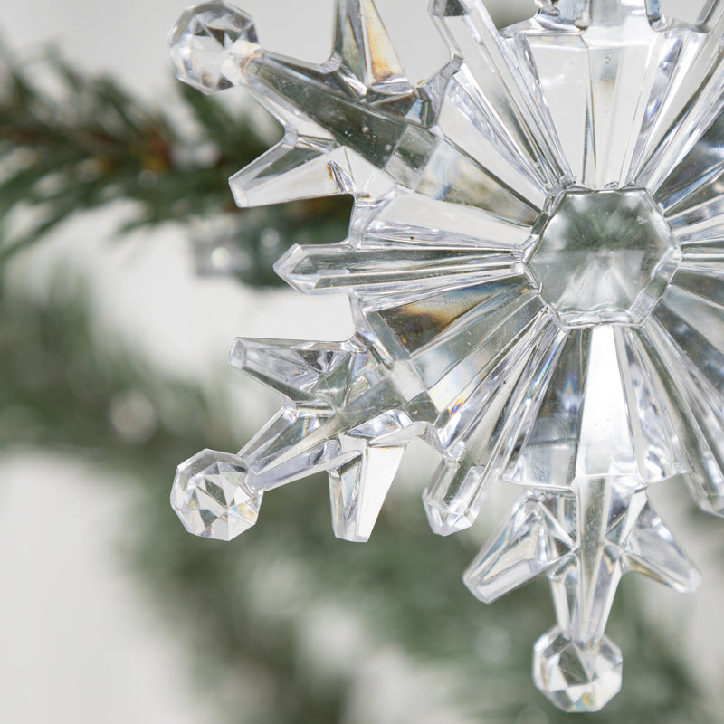 Bulk Christmas Ornaments Clear Acrylic Crystal Snowflake Hanging Pendants for Xmas Tree Theme Party Decor Wholesale