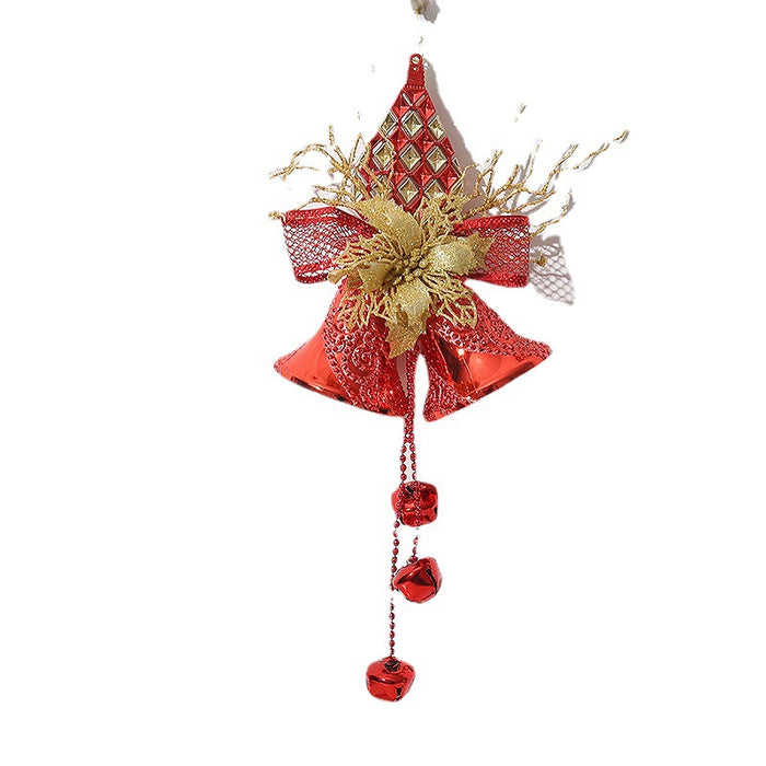Bulk Double Bell Pendant Hanging Ornaments with Wreath for Xmas Tree Home Door Decor Wholesale