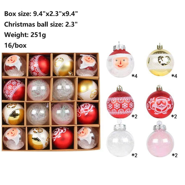 Bulk 16 Pcs 2.3" Christmas Balls Ornaments with Boxs for Xmas Tree Decor Wholesale