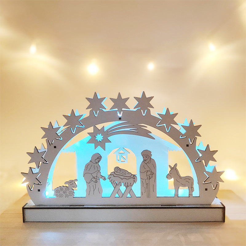 Bulk Glow Nativity Scene Ornament for Home Tabletop Mantel Decor Wholesale