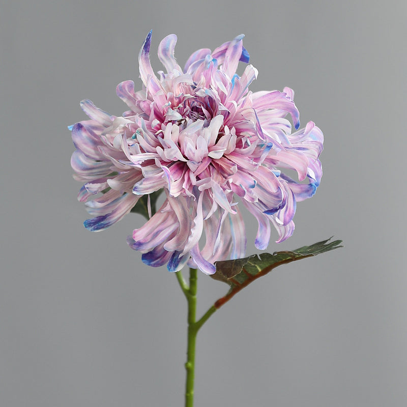 Artificial Peony Chrysanthemum Single Stem, Faux Silk Fabric Flower with Bendable Stem, Home Decor & Holiday Display