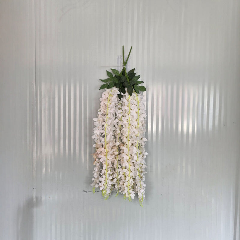 Artificial Wisteria Vine Garland, 33.5" Faux Purple Floral Hanging Decor for Weddings, Home, and Events