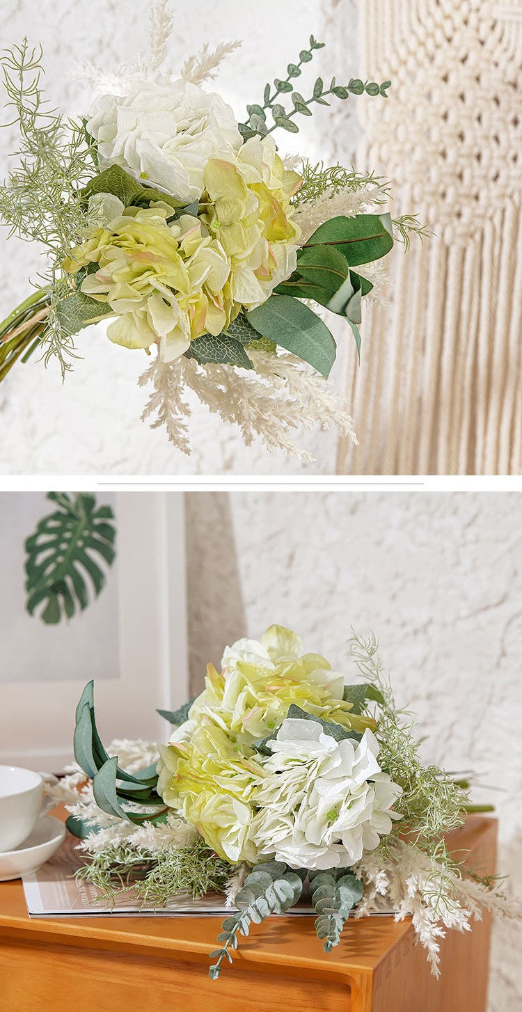 Bouquets de fleurs artificielles en vrac Arrangement de fleurs mixtes d'hortensias en gros 