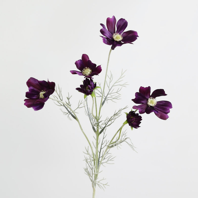 Artificial Cosmos Flowers, 6-Bloom Bush with Silk-Like Petals, 24" Tall for Home Decor, Weddings & Events