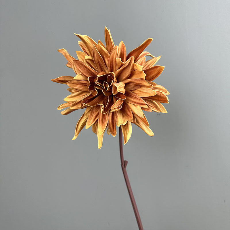 24" Single Stem PU Chrysanthemum Artificial Flower, Realistic Fake Bloom for Wedding Centerpieces, Home Decor, and Commercial Displays