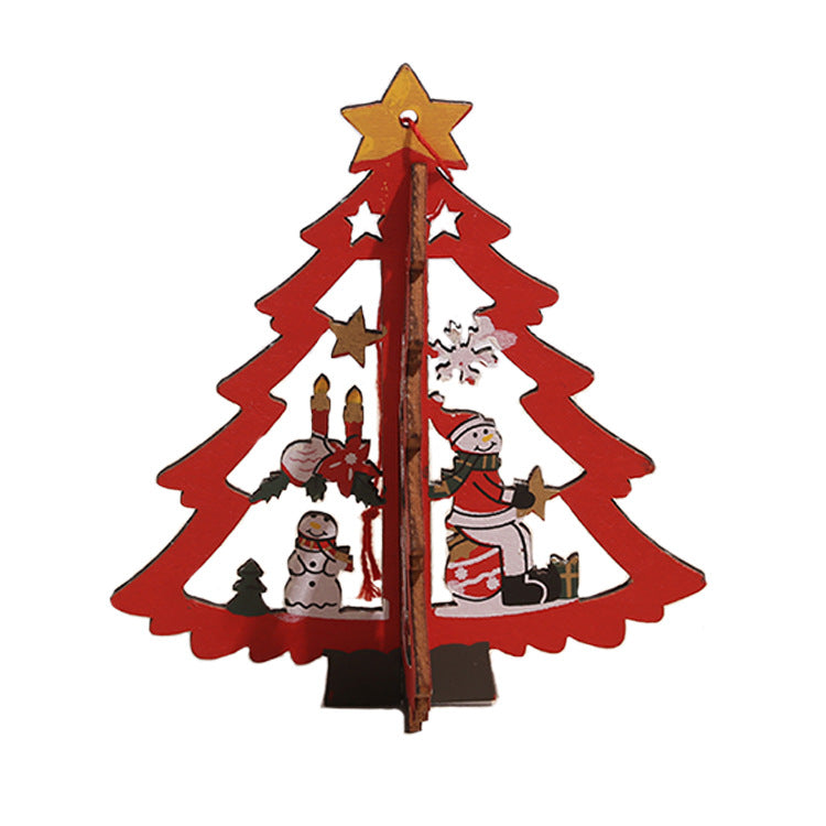 Bulk 3D Wooden Hanging Decorations for Christmas Tree Ornaments Wholesale