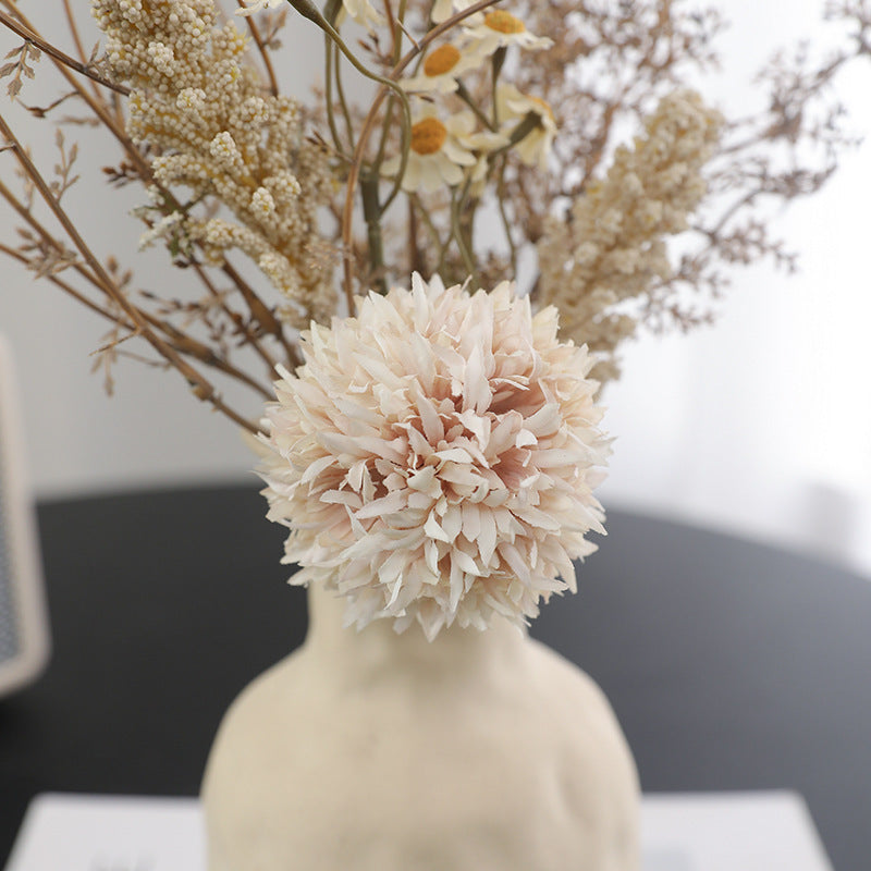 Artificial Dandelion & Wheat Ear Bouquet, Faux Pom Pom Mum Stems, Wedding, Home & Event Decor