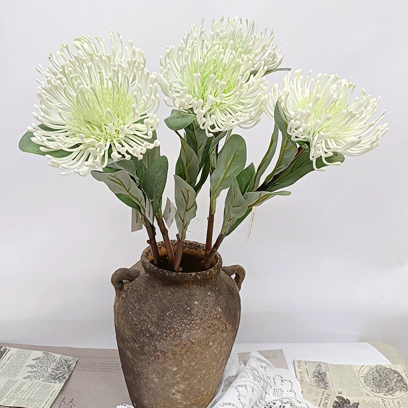 Artificial Green Chrysanthemum Stem, 23" Single Stem, Silk-Like Flower for Home Decor, Wedding, or Office