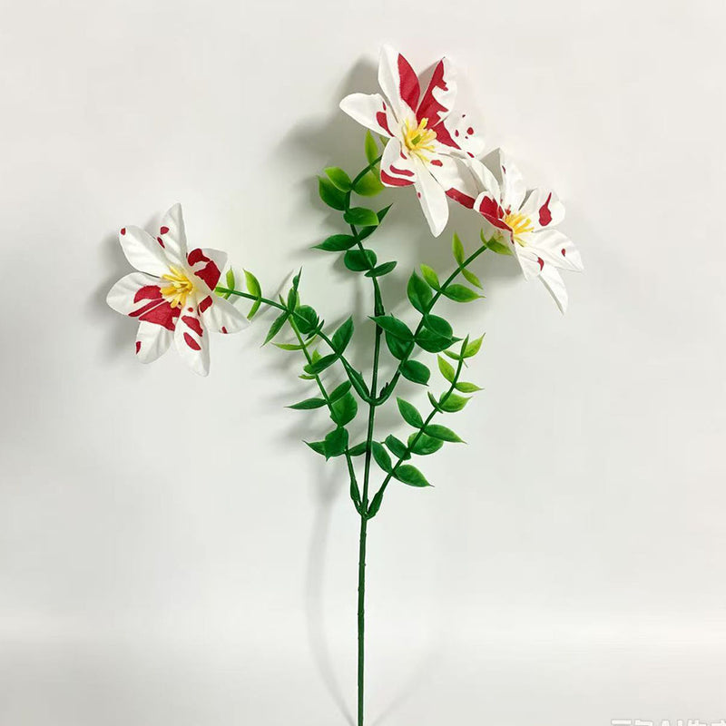 Artificial Poinsettia Eucalyptus Single Stem, 12", Plastic, Set of 10, Indoor Outdoor Decor for Christmas, Weddings, Parties