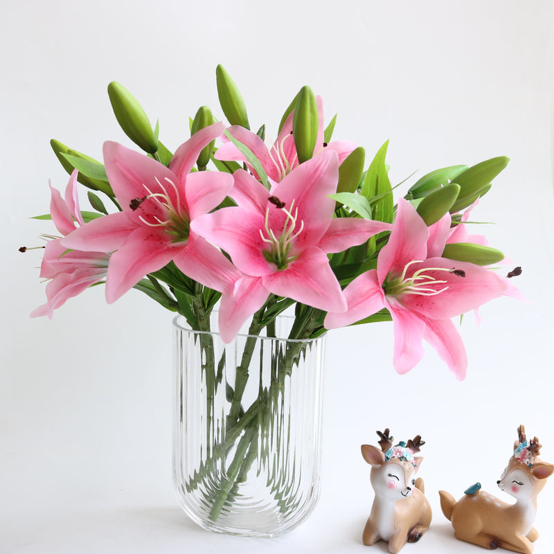 Bulk 14" Oriental Lilies Stems Real Touch Flowers Table Centerpieces Arrangements Wholesale