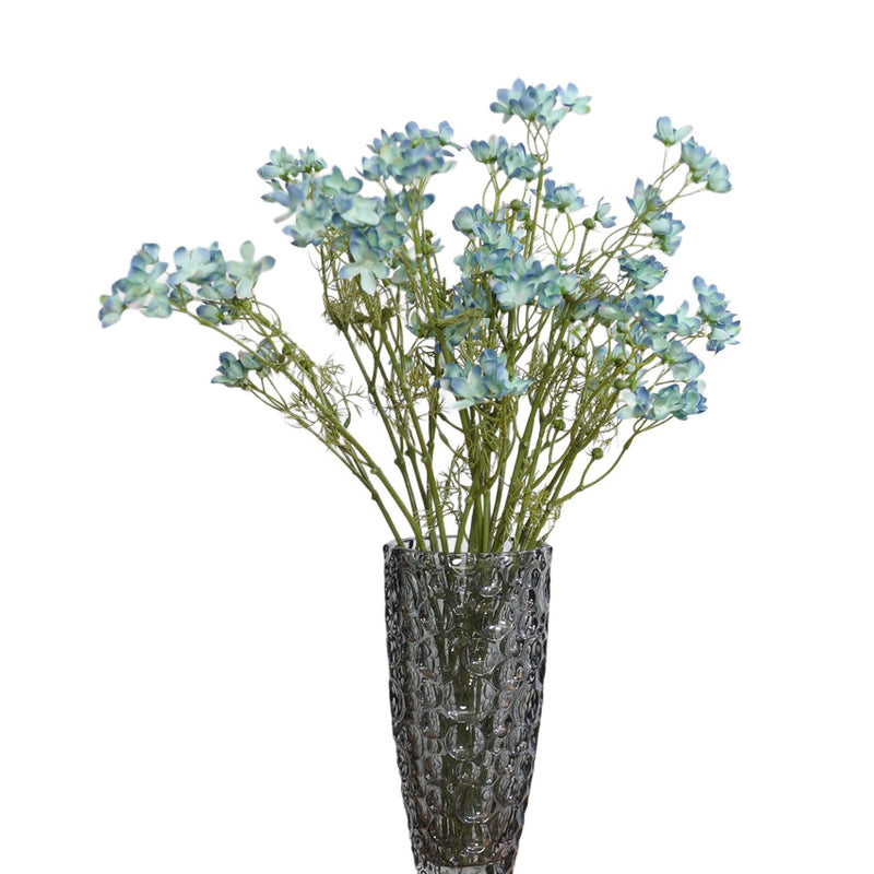 Artificial Larkspur Bush, 22" Tall Faux Flower Stems, Realistic Plastic Greenery for Home Decor, Weddings & Events