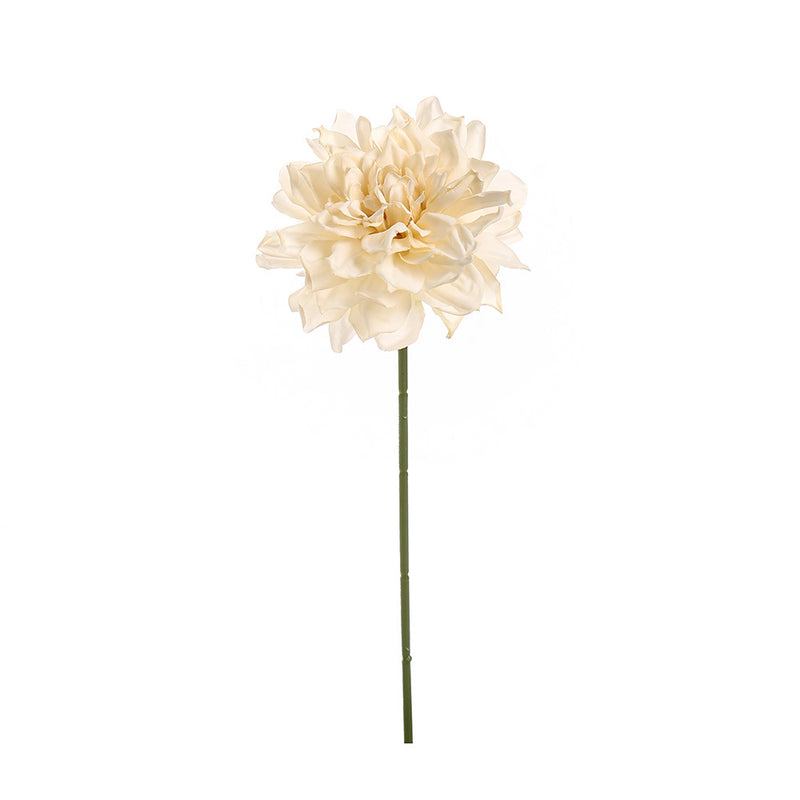 Burnt-Edge Dahlia Artificial Flower, Single Stem with 1 Bloom, Faux Silk Fabric, Wedding & Home Decor