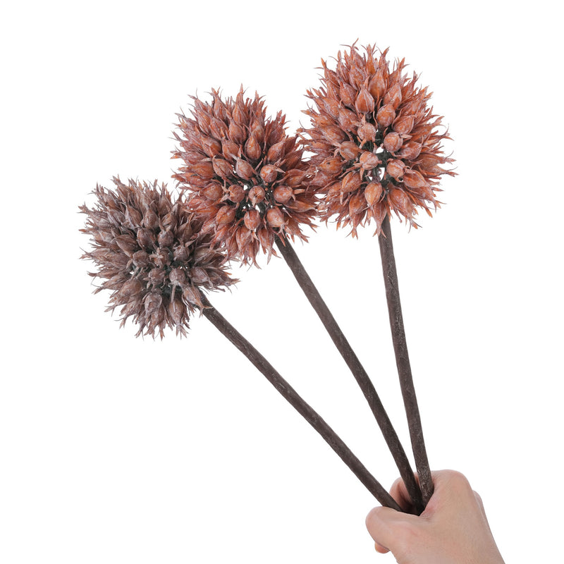 Artificial Bromeliad Fruit Stem, Single Stem Faux Allium Ball Flower, Modern Home, Wedding & Event Decor