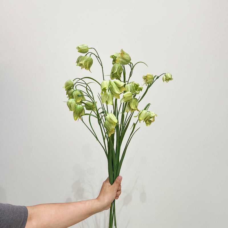 Faux Fritillaria Flower Bush with 5 Blooms, 28" Realistic Artificial Greenery for Wedding Centerpieces & Home Decor