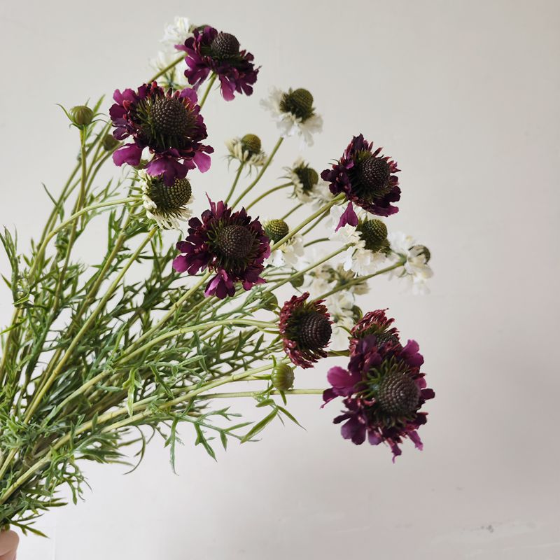Artificial Daisy & Orchid Bush with 5 Blooms, 29" Silk-Like Faux Flowers for Home Decor, Wedding Centerpieces, Office Arrangements