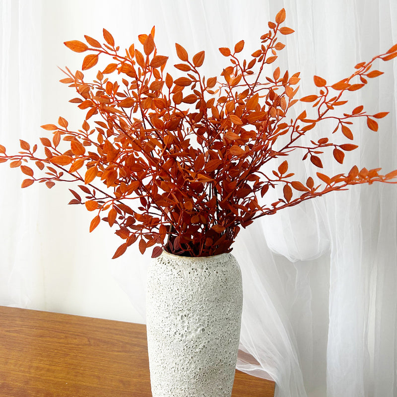 Artificial Nandina Stem, Faux Heavenly Bamboo Berry Branch in Orange, Autumn or Green, Vase Filler for Wedding & Home Decor