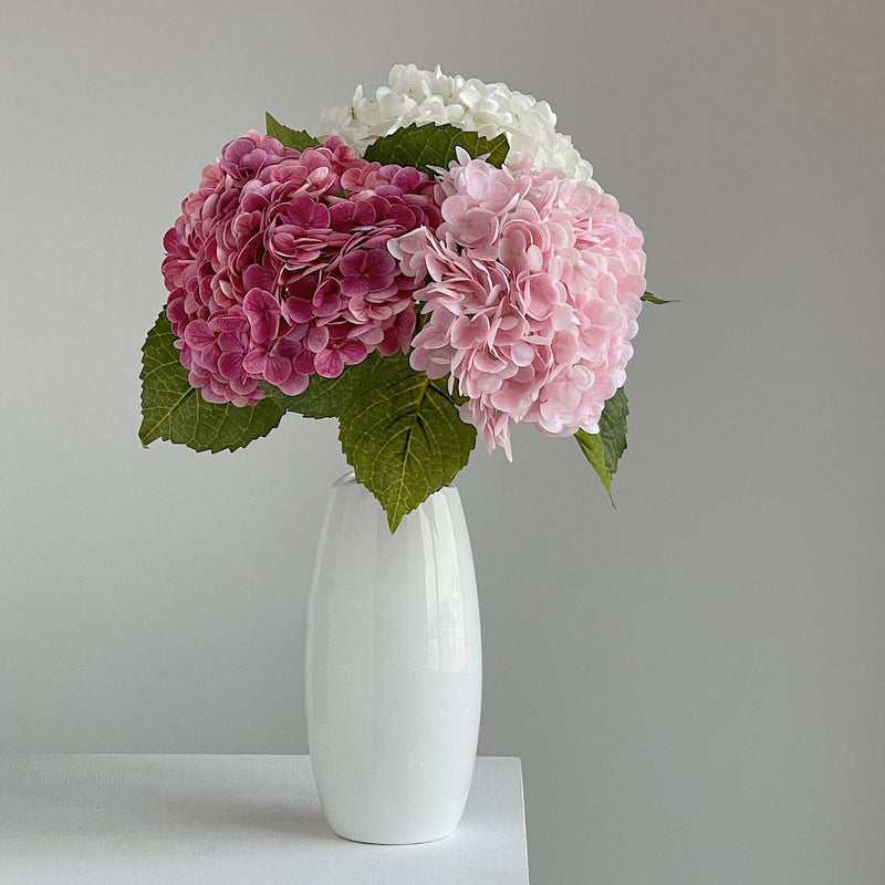 Single Stem Hydrangea Artificial Flower with 176 Blooms, 20" Silk-Like Faux Floral for Wedding Centerpieces & Home Decor