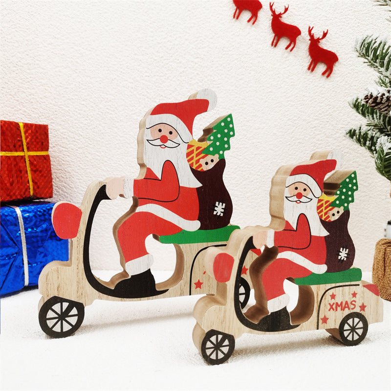 Bulk Christmas Ornaments Santa Rides Bicycle with Gifts Accessories Wholesale