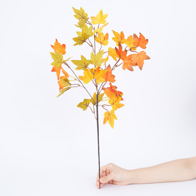 Artificial Maple Leaf Bush, 23" Faux Silk Maple Branch for Home Decor, Wedding Centerpieces & Seasonal Displays