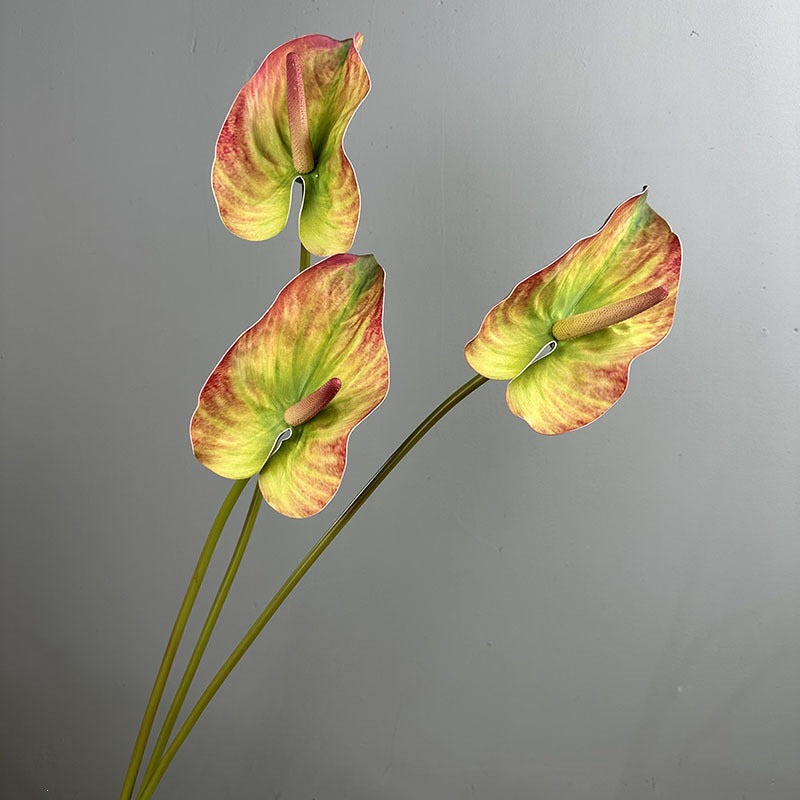Single Stem Artificial Anthurium Flower, 28" Tall Realistic Faux Red Flamingo Lily for Wedding Centerpieces & Home Decor