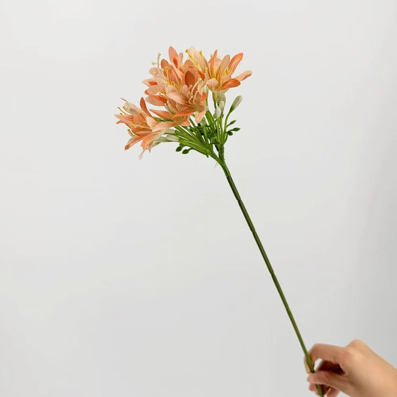 Single Stem Artificial Agapanthus Flower, 24" Tall Realistic Fake Flower for Wedding Decor, Home Styling, and Floral Arrangements