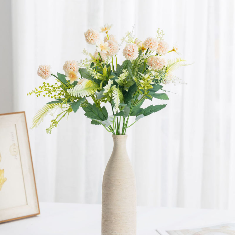Artificial Dandelion Hydrangea Bouquet, 14" Tall, Plastic, 8 Blooms, Wedding, Outdoor, Home Decor