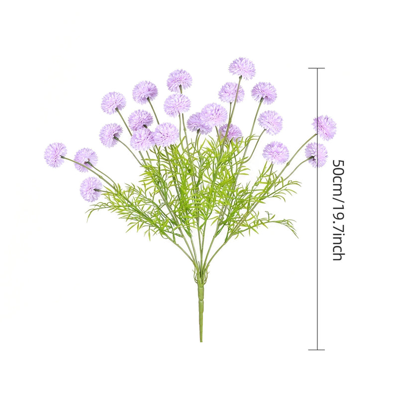 Artificial Chrysanthemum Bush with 21 Pom Pom Blooms, Faux Silk Floral Stem for Wedding, Vase Arrangements & Home Decor