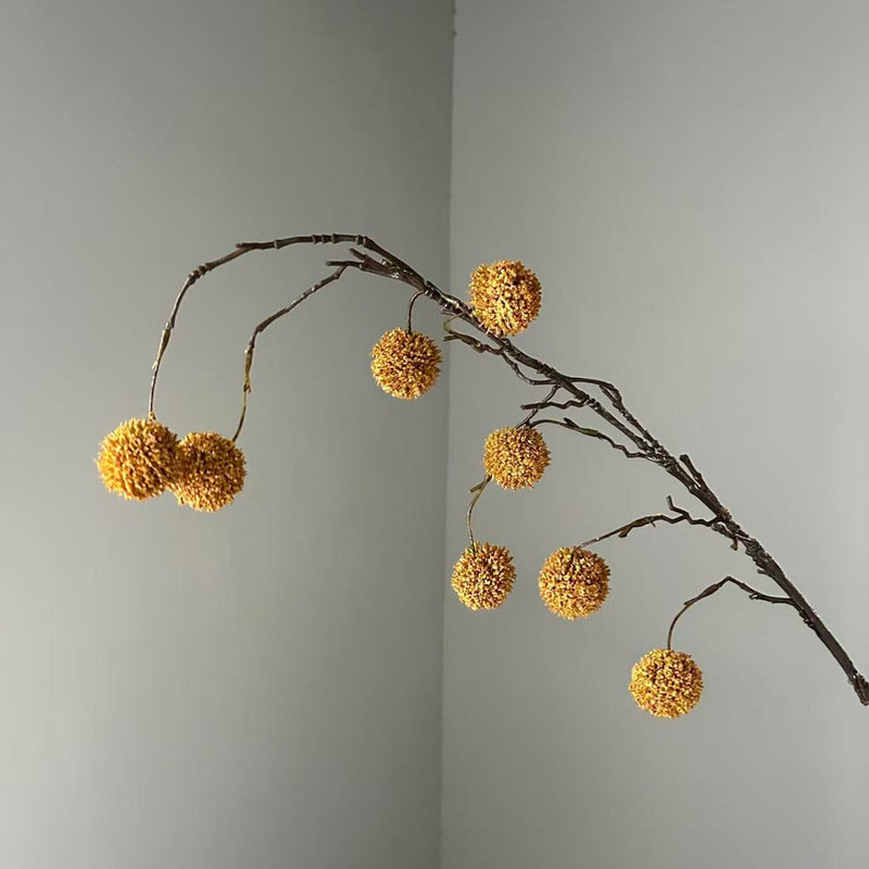 Artificial Wild Berry Bush with 8 Flower Heads, Plastic Faux Floral Stem for Weddings, Home Decor & Centerpieces