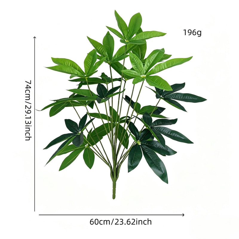 18-Bloom Money Tree Bush, 29" Artificial Greenery for Home Decor, Wedding & Commercial Use, Bendable Stems, No Pot Included