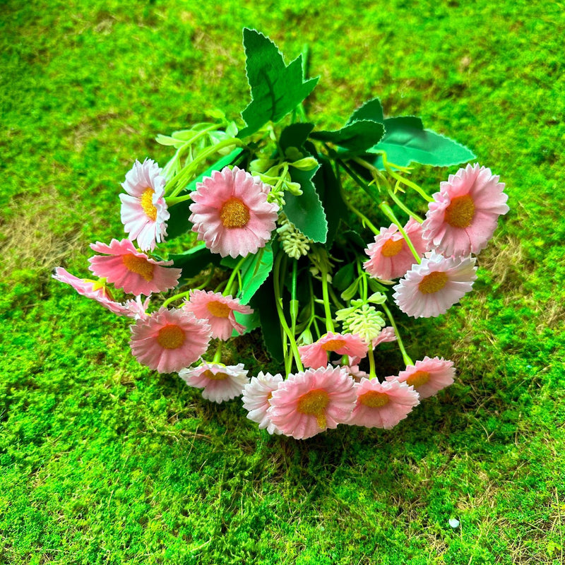 Artificial Daisy Bush, Faux Chamomile Flowers with Bendable Stems, Wedding, Home Decor & Window Display