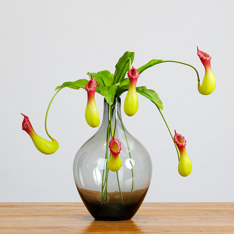 Artificial Pitcher Plant Vine, 30" Hanging Trailing Foliage, Realistic Plastic Greenery for Home Decor, Wedding Backdrops, Shelf Styling