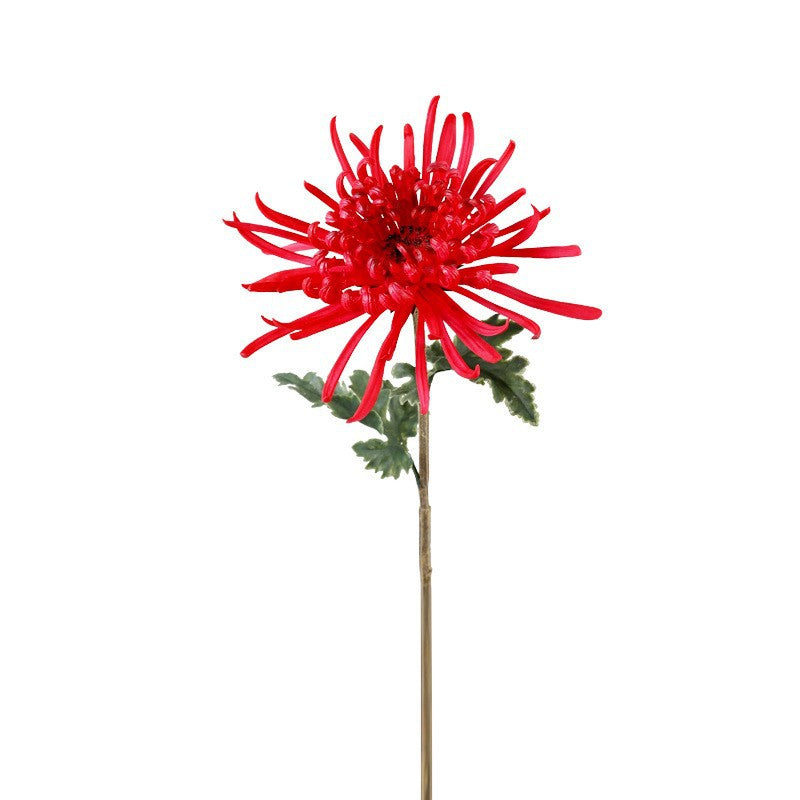Artificial Chrysanthemum Single Stem, Realistic PU Flower for Home Decor, Weddings & Events, 28" Tall with 8" Bloom