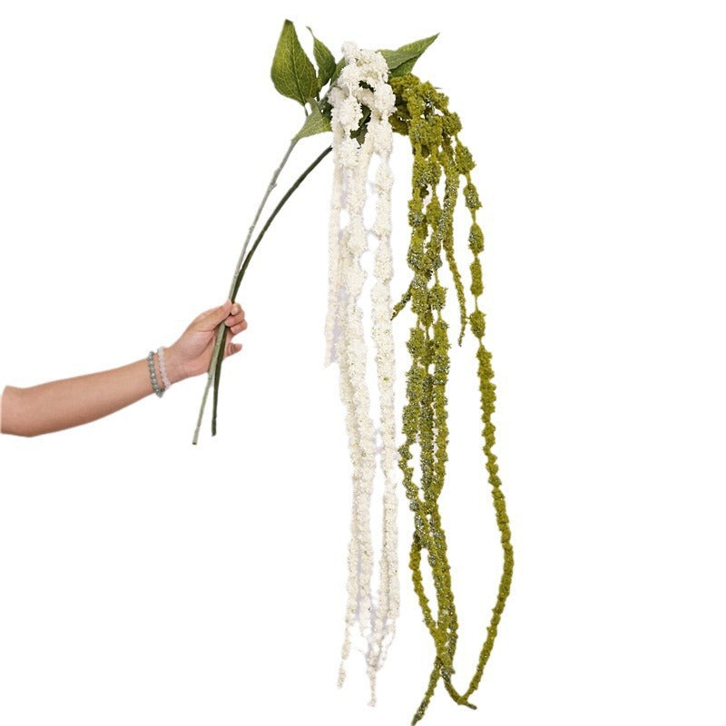 49" Artificial Foam Berry Garland Vine, 6-Trailing Stems Realistic Long Tail Amaranth & String of Pearls for Wedding Arch, Home Decor, Indoor Outdoor Use