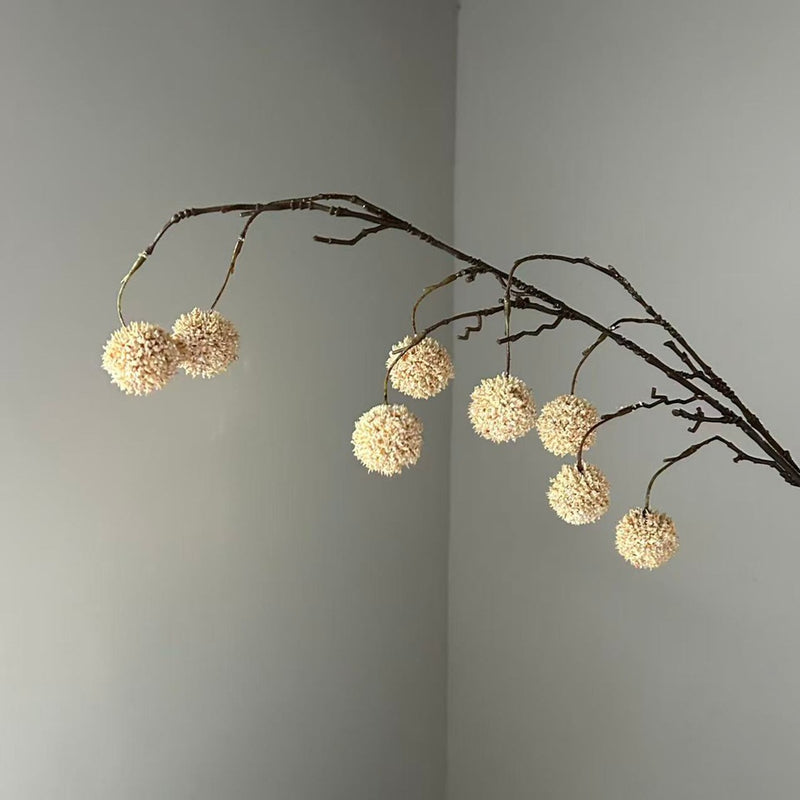 Artificial Wild Berry Bush with 8 Flower Heads, Plastic Faux Floral Stem for Weddings, Home Decor & Centerpieces