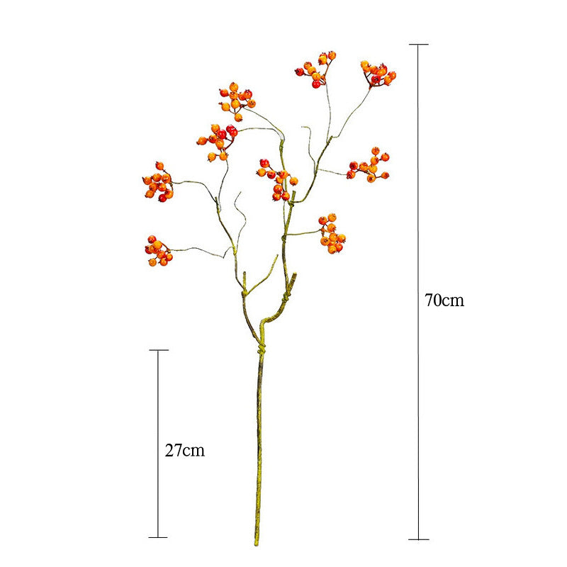 Artificial Winterberry Bush with 9 Blooms, 27.5 Inches, Foam Material, Indoor Decor for Home, Weddings, and Events