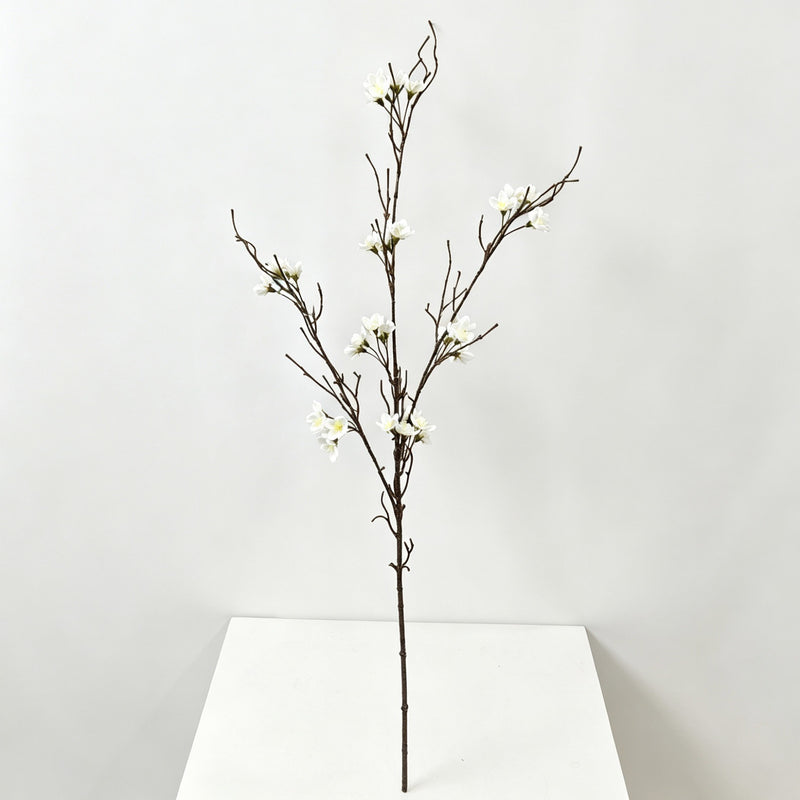 Artificial Plum Blossom Branch, 31.5" Realistic Faux Flower Stem for Wedding Decor, Home & Office Arrangements, Plastic