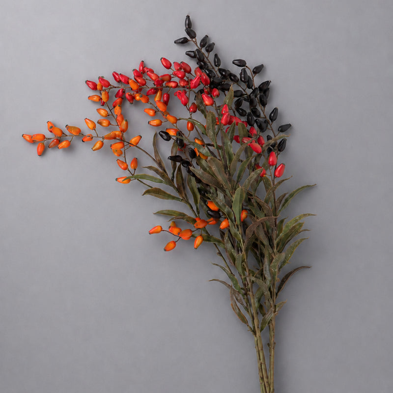 33" Artificial Goji Berry Bush, Realistic Fake Berry Stems for Home Decor, Weddings & Events