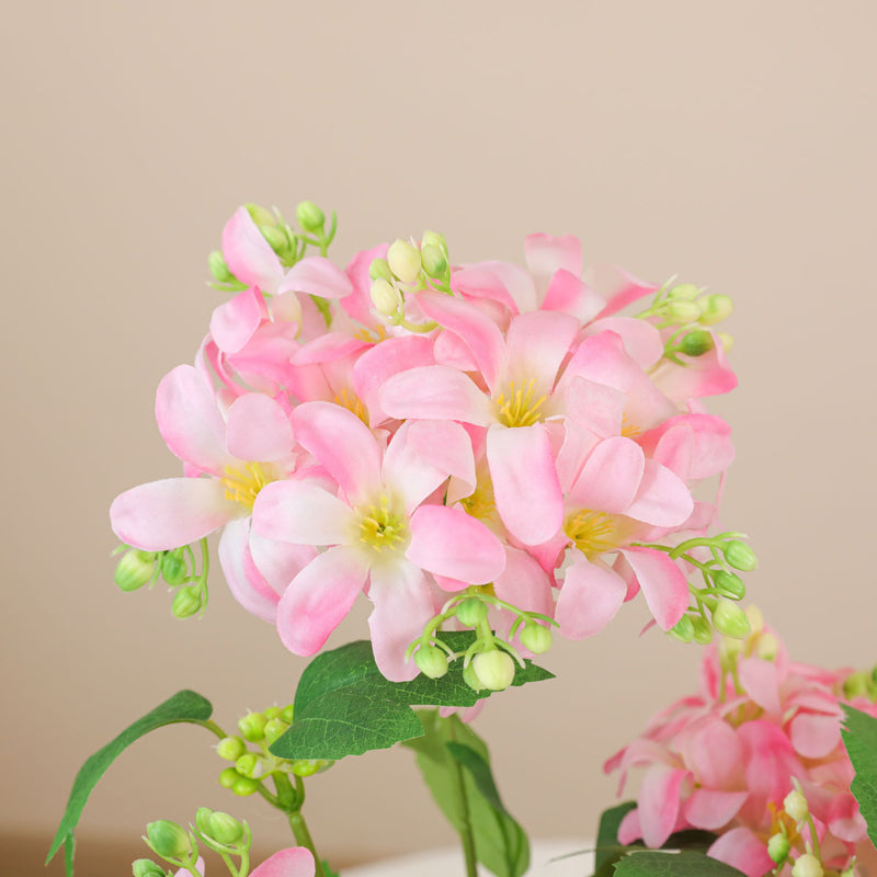 Single Stem Hydrangea Artificial Flower, 28" Height with 2 Blooms, Silk-Like Fabric, for Home Decor, Weddings, and Commercial Spaces