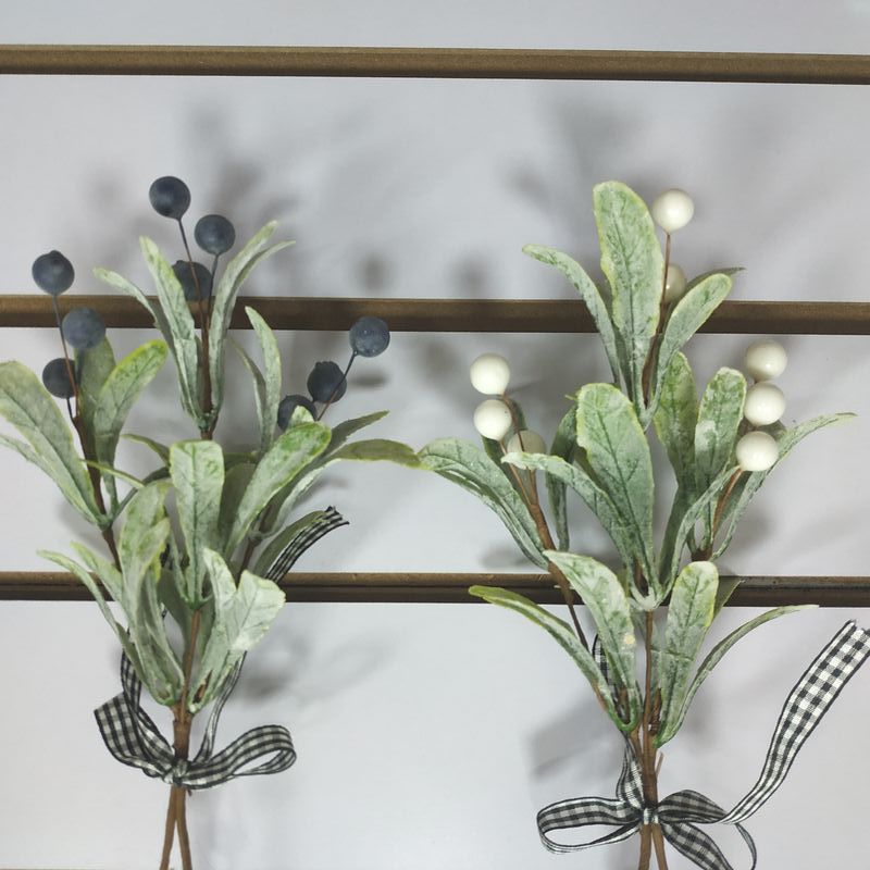 Lot de 8 tiges de gui artificielles pour décorations de Noël